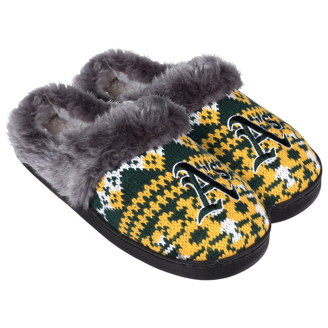 Pantuflas de Oakland Athletics - Aztec Slide para mujer - (1 par) - XL