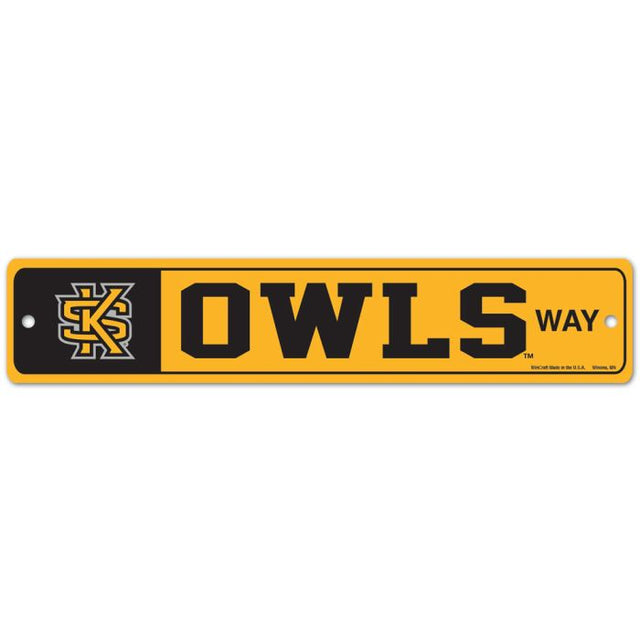 Letrero de calle/zona de los Kennesaw State Owls de 3,75" x 19"