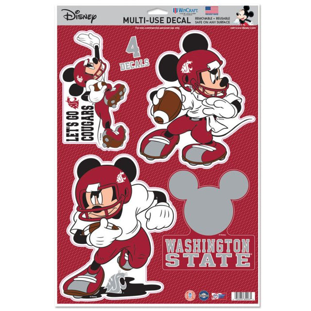 Washington State Cougars / Disney mickey mouse football Multi-Use Decal 11" x 17"