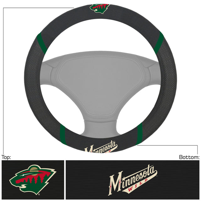 Minnesota Wild Steering Wheel Cover Mesh/Stitched