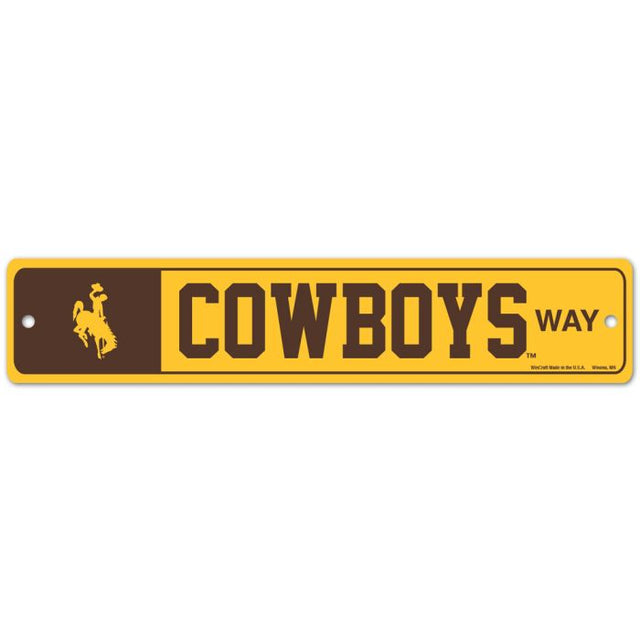 Letrero de calle/zona de los Wyoming Cowboys, 3,75" x 19"