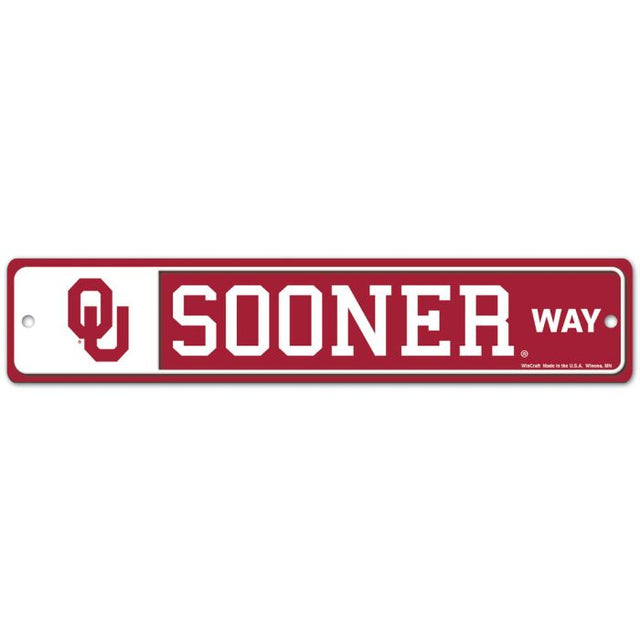 Letrero de calle/zona de los Sooners de Oklahoma de 3,75" x 19"