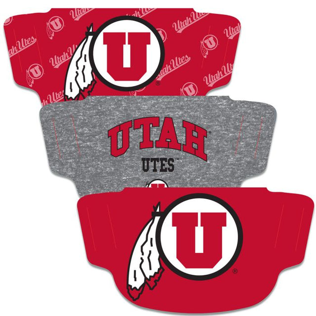 Utah Utes Fan Mask Face Cover 3 Pack