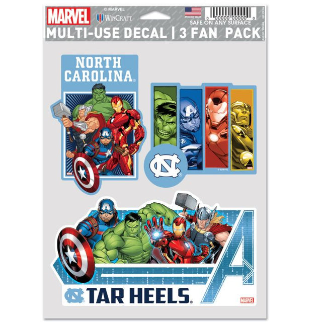 North Carolina Tar Heels / Marvel (c) 2021 MARVEL Multi Use 3 Fan Pack