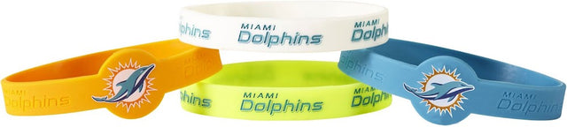 Pulsera de silicona de los Miami Dolphins (paquete de 4) -BC-283-09