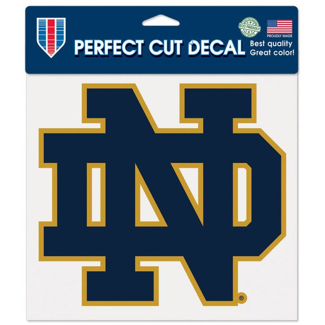 Calcomanía de color con corte perfecto del logotipo de Notre Dame Fighting Irish ND de 8" x 8"