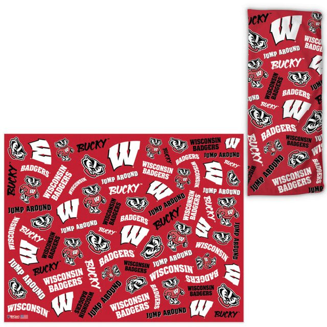 Envolturas para abanicos con estampado disperso de los Wisconsin Badgers