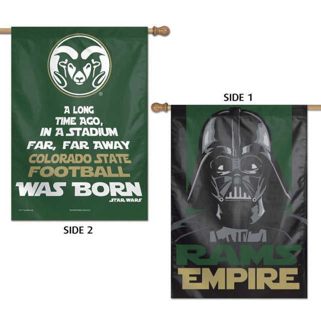 Colorado State Rams / Star Wars Darth Vader Vertical Flag 2 Sided 28" x 40"