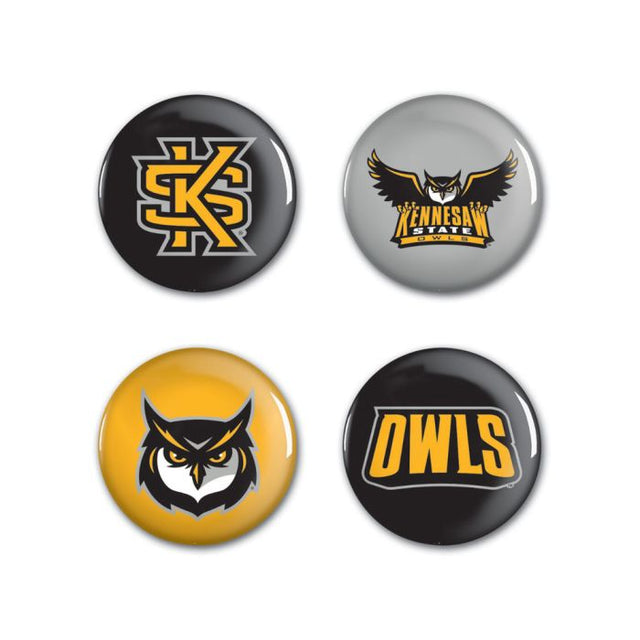 Kennesaw State Owls Button 4 Pack 1 1/4" Rnd