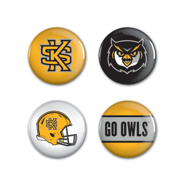 Kennesaw State Owls Button 4 Pack 1 1/4" Rnd