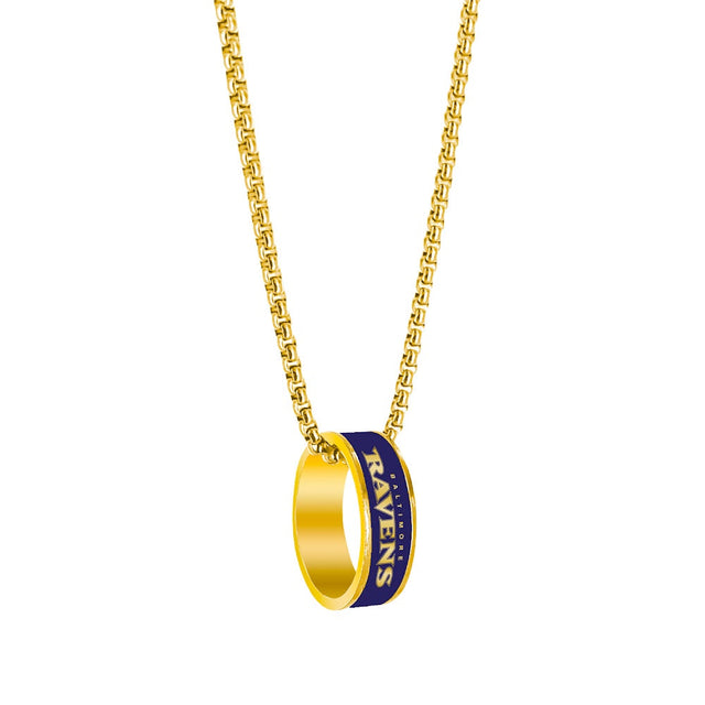 Collar con colgante de anillo de moda de Baltimore Ravens (ORO) -PD-640-31-GD