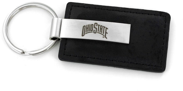 Ohio State Black Leather Keychain W/ Laser Engraved Logo (NM) Ccp-Kt-533-51