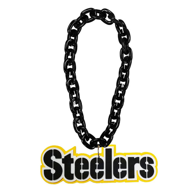 Cadena para fanáticos con el logo de los Pittsburgh Steelers (NEGRO) -FF-590-12