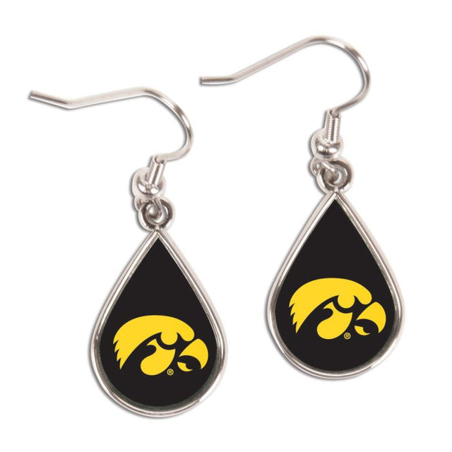 Pendientes de Iowa Hawkeyes con forma de lágrima