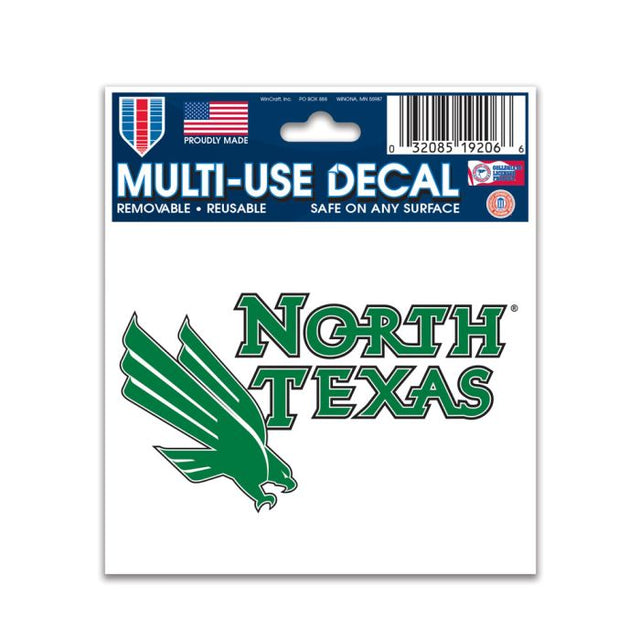 Calcomanía multiusos North Texas Mean Green de 3" x 4"