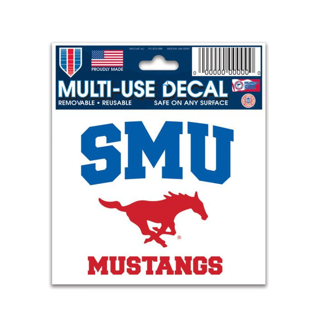 Calcomanía multiusos de los Mustangs de Southern Methodist, 3" x 4"