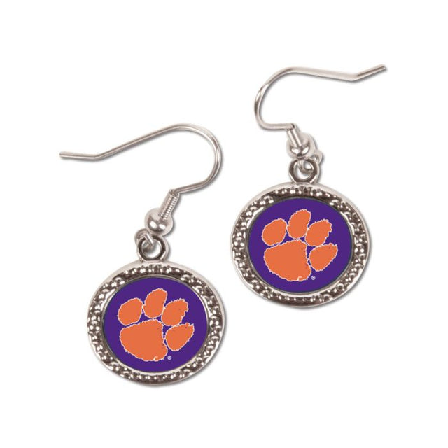 Pendientes de los Tigres de Clemson Joyería Cardada Redonda