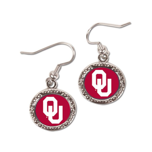 Pendientes de los Oklahoma Sooners en cartulina redonda