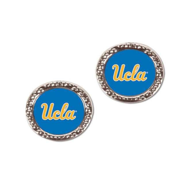 Pendientes de los Bruins de UCLA en forma de tarjeta redonda