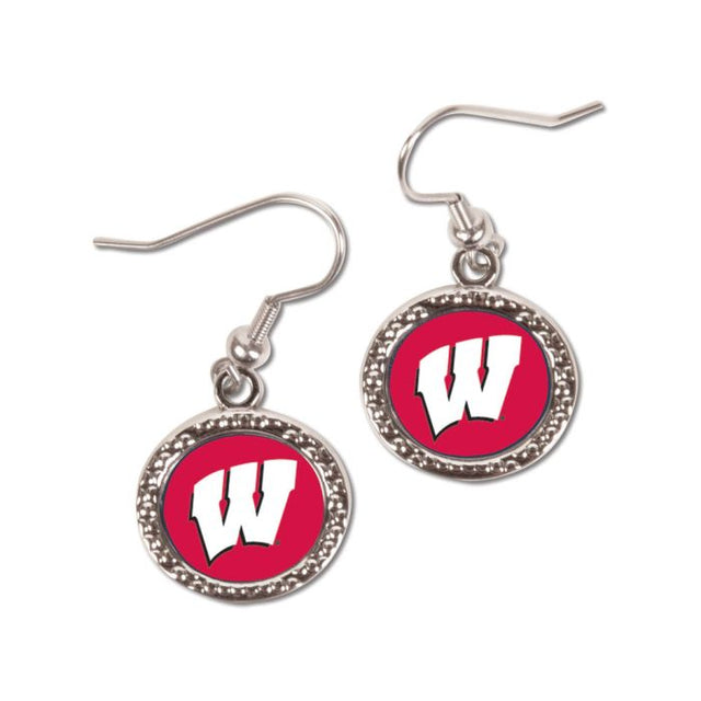 Pendientes de Wisconsin Badgers, joyería, en cartulina redonda