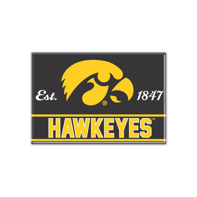 Imán de metal de los Iowa Hawkeyes de 2,5" x 3,5"