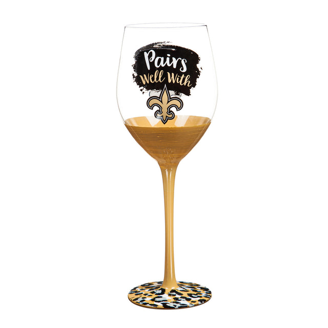 Vaso de vino con tallo de 17 oz de los New Orleans Saints en caja