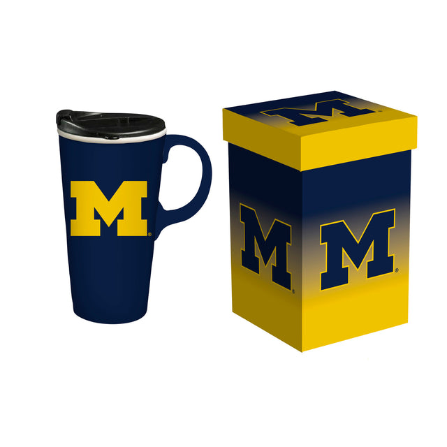 Michigan Wolverines bebe café con leche para viajes en caja de 17 oz