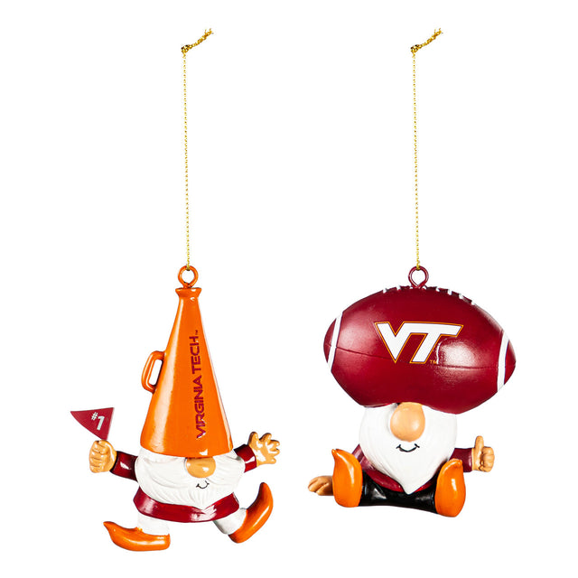 Paquete de 2 adornos de gnomos con forma de abanico de los Virginia Tech Hokies