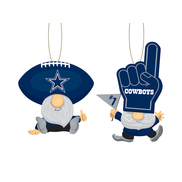 Paquete de 2 adornos de gnomos de los Dallas Cowboys