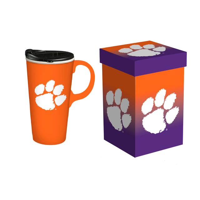 Café con leche de viaje Clemson Tigers de 17 oz en caja