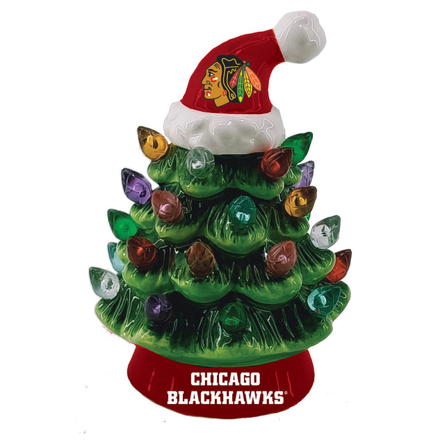 Adorno navideño con luces LED de 4" de los Chicago Blackhawks