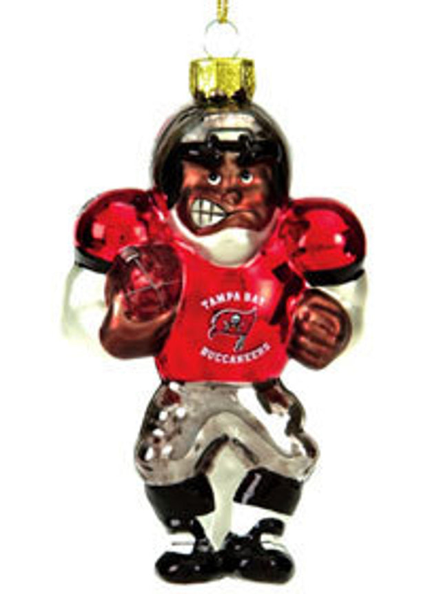 Adorno de cristal soplado con forma de jugador de fútbol de los Tampa Bay Buccaneers