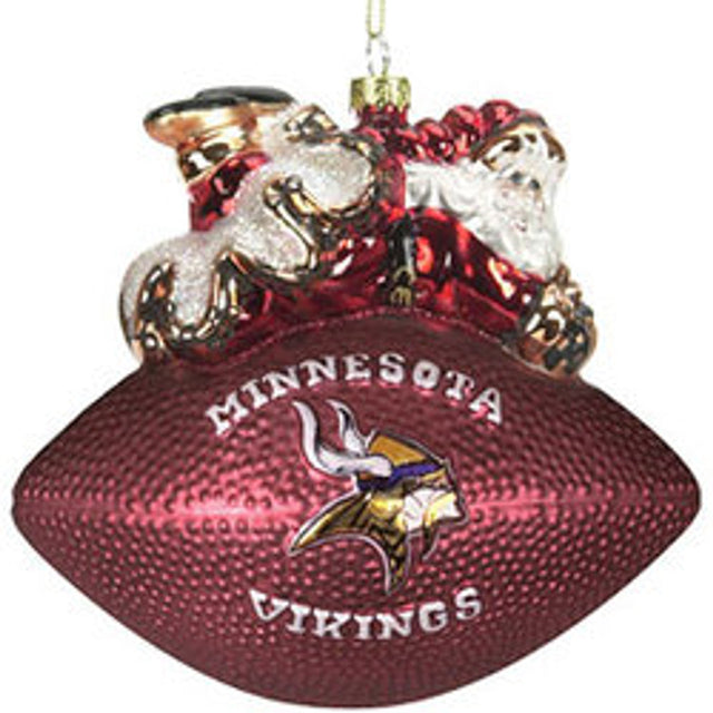 Minnesota Vikings Ornament 5 1/2" Peggy Abrams Glass Football CO