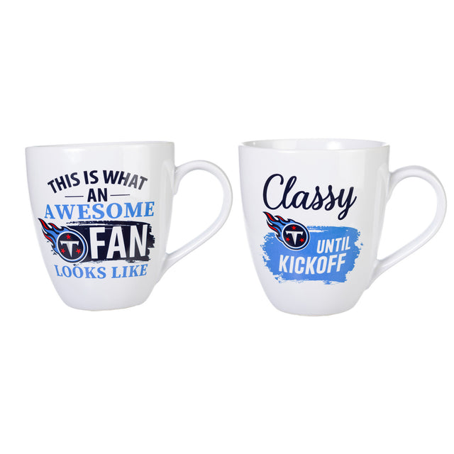 Juego de 2 tazas de café de cerámica de 17 oz de Tennessee Titans con caja de regalo