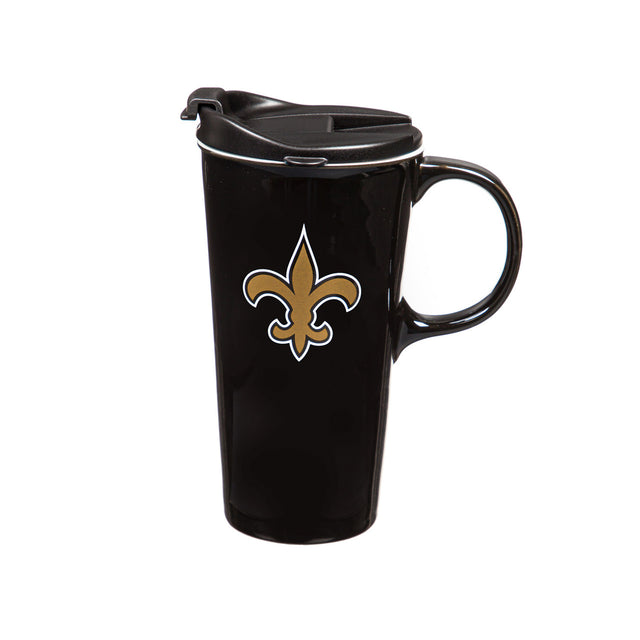 Café con leche de viaje de 17 oz de los New Orleans Saints en caja