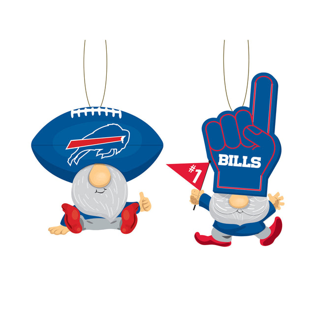 Paquete de 2 adornos de gnomos con forma de abanico de los Buffalo Bills