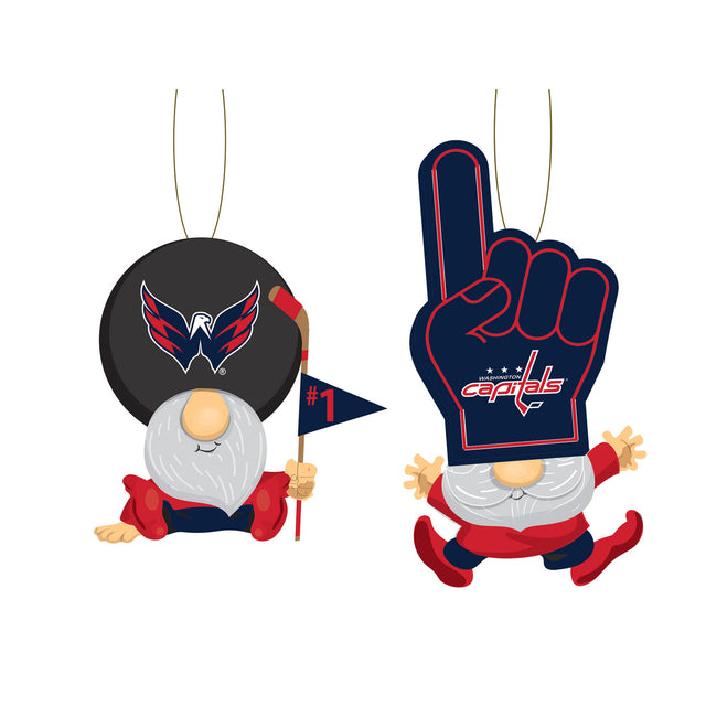 Paquete de 2 adornos de gnomos con forma de abanico de Washington Capitals