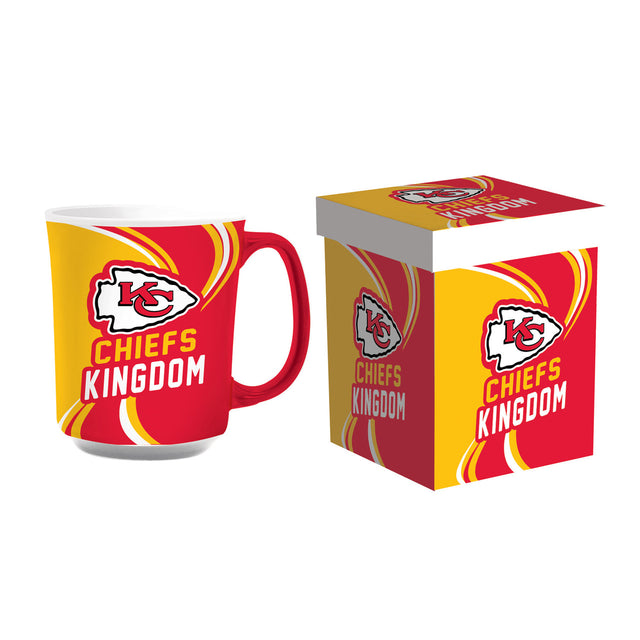 Taza de café de cerámica de 14 oz de los Kansas City Chiefs con caja a juego