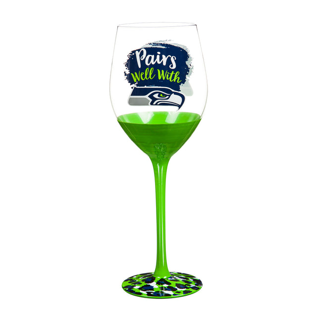 Vaso de vino con tallo de 17 oz de los Seattle Seahawks en caja