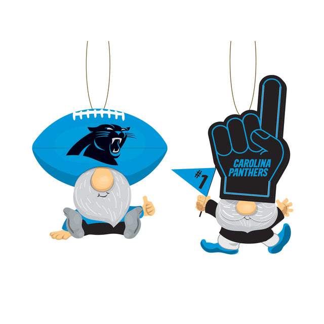 Paquete de 2 adornos de gnomos con diseño de los Carolina Panthers