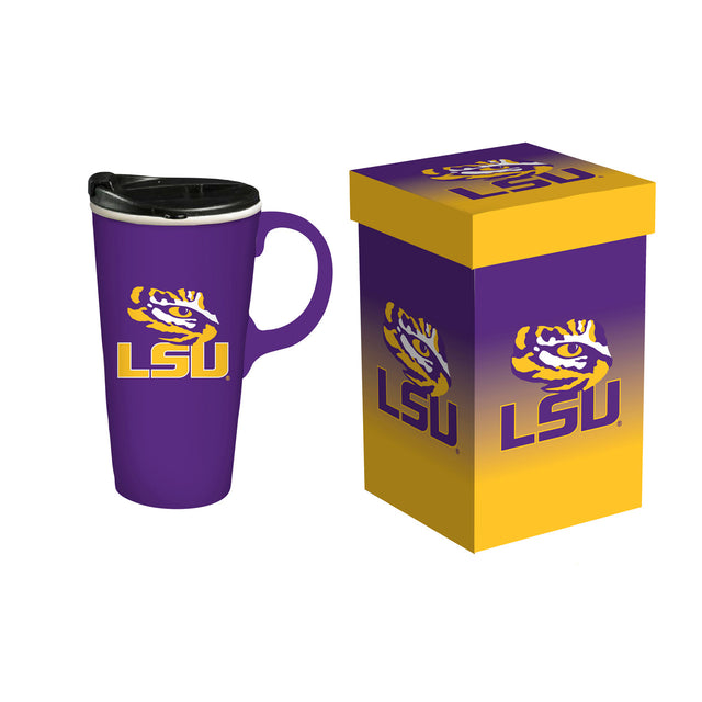 LSU Tigers bebe café con leche para viaje en caja de 17 oz