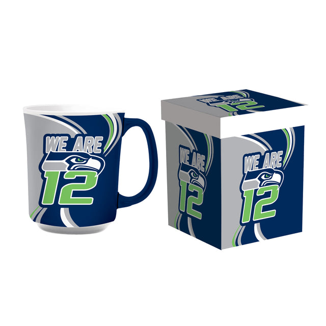 Taza de café de cerámica de 14 oz de los Seattle Seahawks con caja a juego