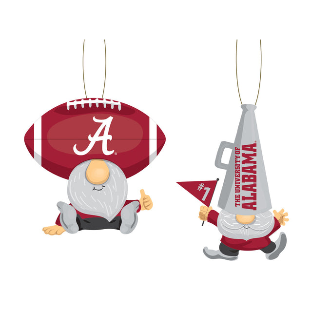 Paquete de 2 abanicos con adornos de gnomos de Alabama Crimson Tide