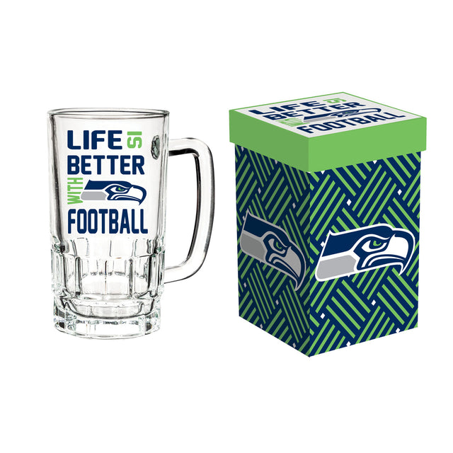 Seattle Seahawks Glass 18oz Tankard Boxed