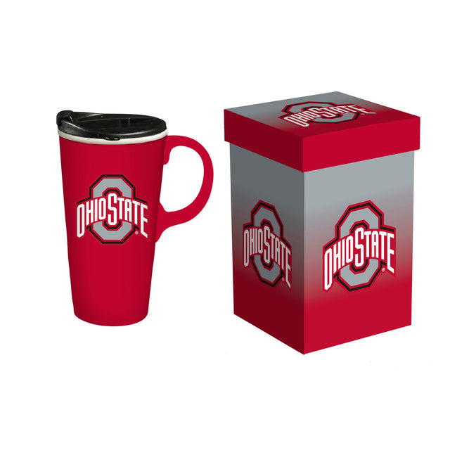 Bebida latte de viaje de 17 oz de los Buckeyes de Ohio State en caja