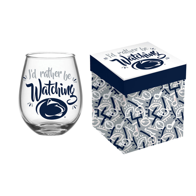 Vaso de vino sin tallo de 17 oz de Penn State Nittany Lions en caja