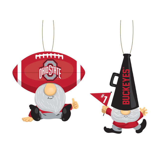 Paquete de 2 abanicos con adornos de gnomos de Ohio State Buckeyes