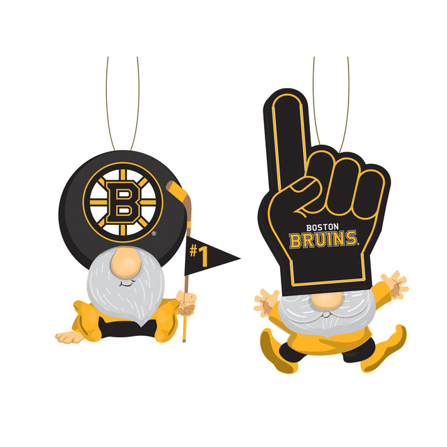 Paquete de 2 adornos de gnomos con forma de abanico de los Boston Bruins