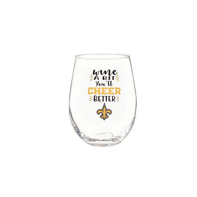 Vaso de vino sin tallo de 17 oz de los New Orleans Saints en caja