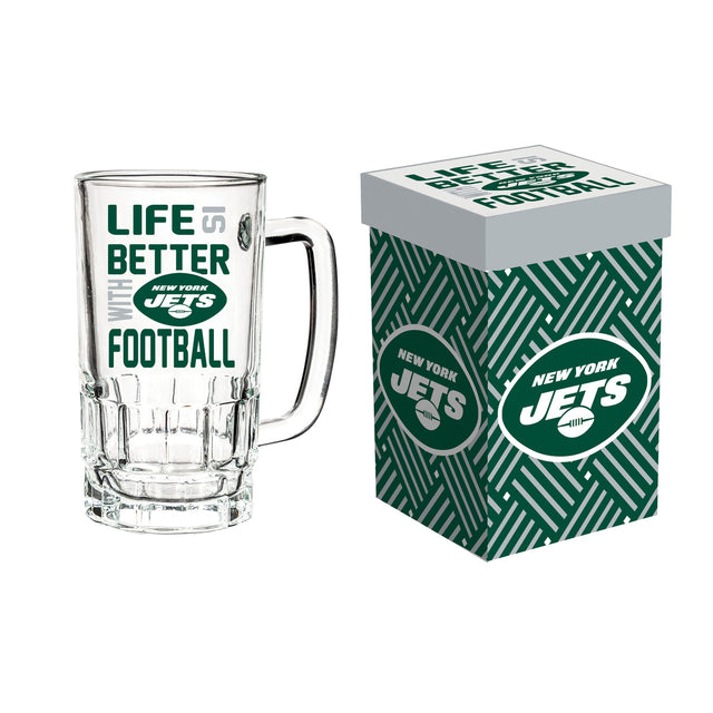 Jarra de cristal de 18 oz de los New York Jets en caja